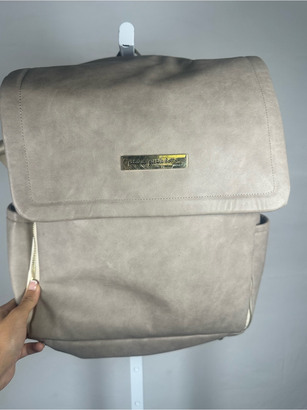 Petunia Pickle Bottom Boxy Backpack Diaper Bag Birch Black Matte Vegan Leather